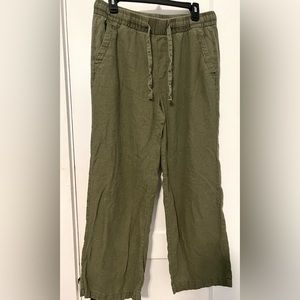 Old Navy linen blend wide leg pants olive